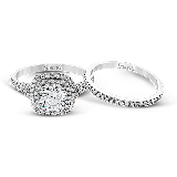 Simon G. 0.63 ctw Bridal Set 18k White Gold Round Cut Engagement Ring - MR2459-W-18KSET photo2
