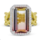 Simon G. Color Ring 18k Gold (White, Yellow) 9.24 ct Watermelon Tourmaline 0.36 ct Diamond - LR2786-18K photo2