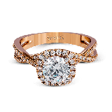 Simon G. Criss Cross 18k Rose Gold Round Cut Engagement Ring - MR1394-A-R-18KS photo2