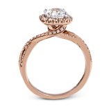 Simon G. Criss Cross 18k Rose Gold Round Cut Engagement Ring - MR1394-A-R-18KS photo3