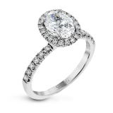 Simon G. Bridal Set 18k White Gold Oval Cut Engagement Ring - MR2905-W-18KS photo