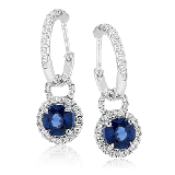 Simon G. Color Earring 18k Gold (White) 1.41 ct Sapphire 0.44 ct Diamond - ME1566-18K-S photo