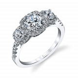 0.90tw Semi-Mount Engagement Ring With 1ct Round Head - s1165s photo