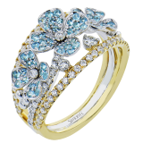 Simon G. Right Hand Ring 18k Gold (White, Yellow) 0.37 ct Paraiba Tourmaline 0.6 ct Diamond - LR2960-18K2T photo