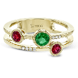 Simon G. Color Ring 18k Gold (Yellow) 0.61 ct Emerald, Ruby 0.04 ct Diamond - LR2287-18K photo2