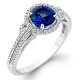 Simon G. Color Ring 18k Gold (White) 1.22 ct Sapphire 0.3 ct Diamond - MR2899-18K-S photo