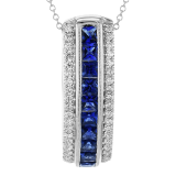 Simon G. Color Pendant 18k Gold (White) 1.1 ct Sapphire 0.3 ct Diamond - LP4677-18KW photo