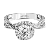 Simon G. 0.29 ctw Criss Cross 18k White Gold Round Cut Engagement Ring - MR1394-A-W-18KS photo2