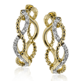 Simon G. Hoop Earring 18k Gold (White, Yellow) 0.16 ct Diamond - LE4556-Y-18K photo