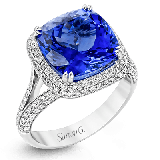 Simon G. Color Ring 18k Gold (White) 5.34 ct Sapphire 0.68 ct Diamond - MR2345-18K-S photo