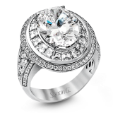 Simon G. Halo Platinum White Oval Cut Engagement Ring - MR2182-W-PLS photo