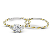 Simon G. 0.24 ctw Bridal Set 18k Two Tone Gold Round Cut Engagement Ring - LR2637-2T-18KSET photo2