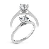 Simon G. Straight 18k White Gold Round Cut Engagement Ring - MR2954-W-18KS photo