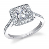 0.38tw Semi-Mount Engagement Ring With 1ct Princess Head - sy310 pr photo