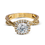 Simon G. Criss Cross 18k Yellow Gold Round Cut Engagement Ring - MR1394-A-Y-18KS photo2