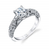 0.41tw Semi-Mount Engagement Ring With 1ct Round Head - s1239 photo