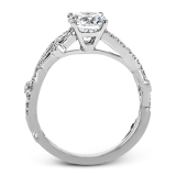 Simon G. 0.22 ctw Criss Cross 18k White Gold Round Cut Engagement Ring - LR2207-W-18KS photo4