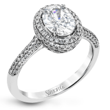 Simon G. 0.40 ctw Halo 18k White Gold Oval Cut Engagement Ring - MR2984-W-18KS photo