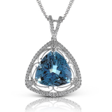 Simon G. Color Pendant 18k Gold (White) 9.42 ct Aquamarine 0.41 ct Diamond - TP291-18KW-S photo