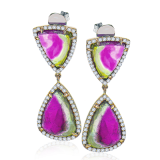 Simon G. Color Earring 18k Gold (Rose) 14.32 ct Watermelon Tourmaline 0.41 ct Diamond - LE4654-18KR photo