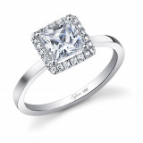 0.27tw Semi-Mount Engagement Ring With 1ct  Princess Head - sy293 pr photo