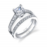 0.34tw Semi-Mount Engagement Ring With 1ct Princess Head - sy708 pr photo