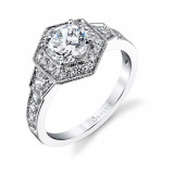 0.58tw Semi-Mount Engagement Ring With 1ct Round Head - s1235 photo