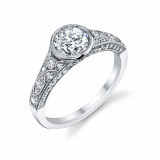0.54tw Semi-Mount Engagement Ring With 1ct Round Head - s1132 photo