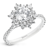 Simon G. Halo 18k White Gold Round Cut Engagement Ring - LR2846-W-18KS photo