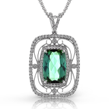 Simon G. Color Pendant 18k Gold (White) 5.67 ct Tourmaline 0.62 ct Diamond - TP226-18K-S photo